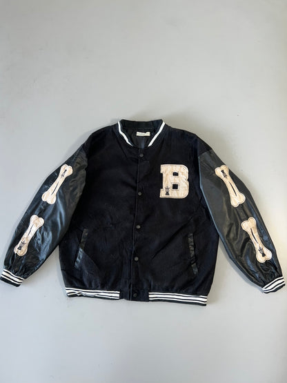 ZSuper Premium Bones Varsity Jacket Leather Sleeves (L)