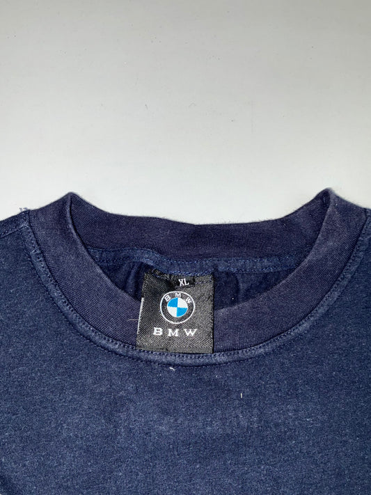 Vintage BMW Williams F1 Team RBS Sponsor T-Shirt Navy Multi-Patch | Size XL