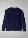 Polo Ralph Lauren Navy V-Neck Knit Sweater |  (M)