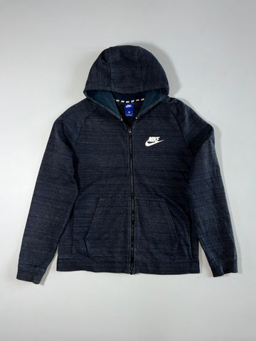 Nike Full-Zip Hoodie with White Swoosh Logo – (M)