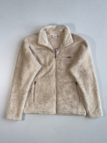 Fila Cream Sherpa Fleece Zip Jacket(M)