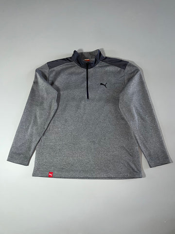 Puma Quarter Zip Performance Pullover – Heather Grey (2XL)