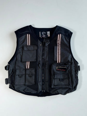 Arlen Ness Bikewear Tactical Utility Motorcycle Vest – Black, 3M Reflective (XL)