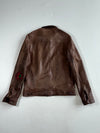 Vintage Polo Ralph Lauren Brown Leather Zip Jacket (S/M)