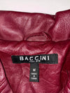 Baccini Burgundy Moto Biker Jacket with Quilted StitcPanels (S)