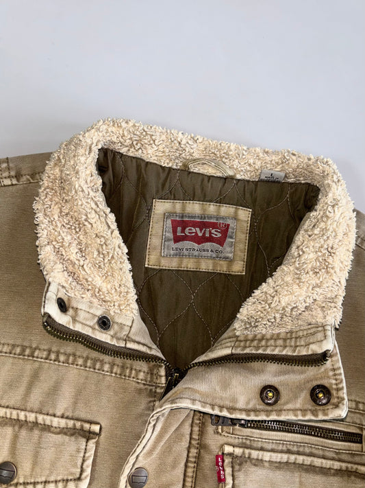 Vintage Levi’s Sherpa Collar Canvas Trucker Heavy Jacket (L/XL)