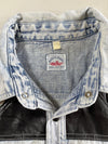 Vintage Arizona Jeans Acid Wash Leather Yoke Denim Shirt (2XL)