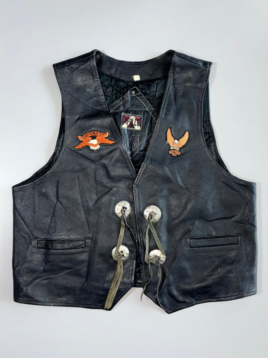 Apollo Premium Original Leather Biker Vest (M)