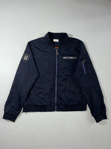 EverSmile Navy “2020” Embroidered Patch Bomber Jacket (XL)