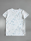 Roots Marble Print Graphic T-Shirt – White/Blue (S)