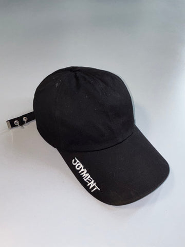 Joyment Korean Streetwear Cap Black with Metal Ring Detail (Adjustable)