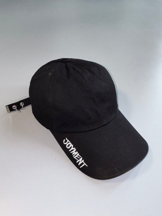 Joyment Korean Streetwear Cap Black with Metal Ring Detail (Adjustable)