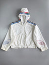Adidas Originals Primegreen Windbreaker White Tri-Stripe Trefoil Hooded Oversized(M)