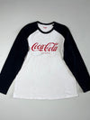 Coca-Cola Classic Logo Raglan Long Sleeve T-Shirt – Black & White (XL)