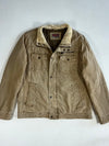 Levi’s Tan Canvas Sherpa Collar Utility Jacket – Quilted Lining, Flap Pockets (XL)