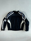 Bering Motorcycle Racing Jacket – Black / White – Reflective Padded (XL)
