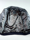 Vintage 90s Black Leather Bomber Jacket with Zip Chest Pockets (XL/2XL)
