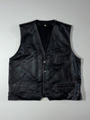 Vintage Leather Vest | Black Lace-Up   (M)