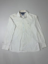 Tommy Hilfiger | White Pinstripe Button-Up Shirt (M)