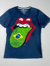 The Rolling Stones Brazil Tongue Graphic Tee - Navy (M)