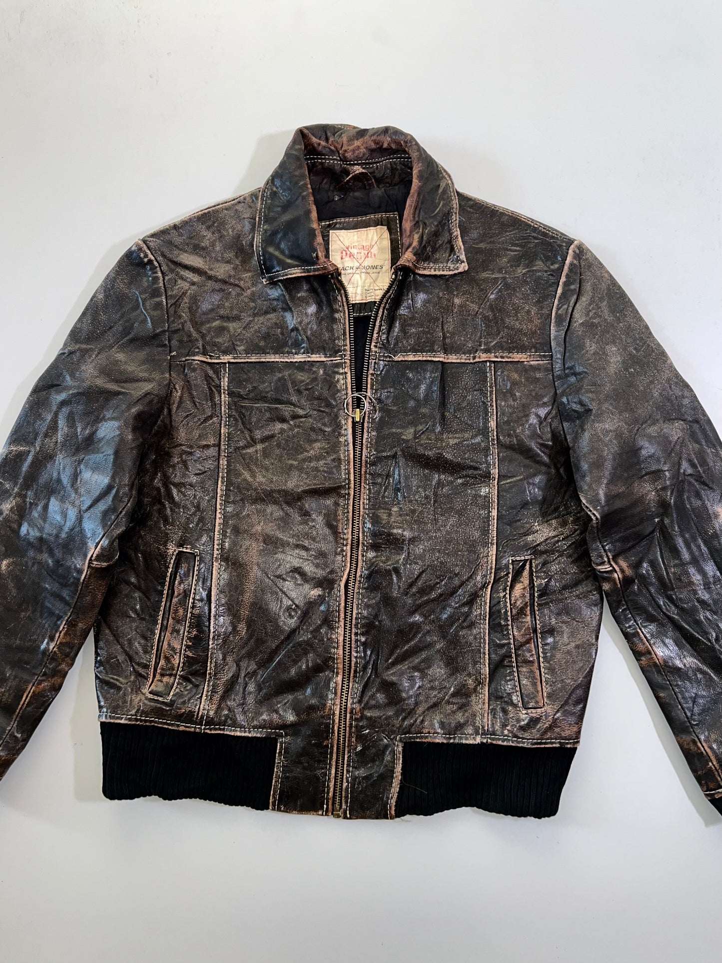 ZJack & Jones Vintage Super Premium Original Leather Jacket (L)