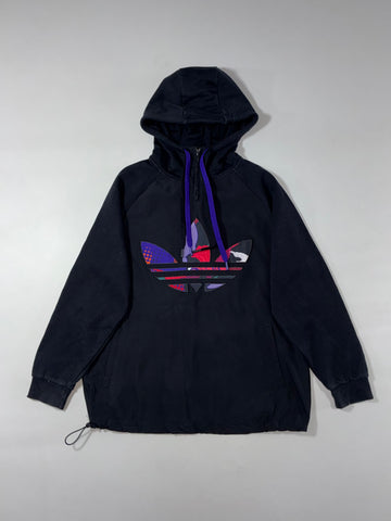 Adidas Originals Multicolor Trefoil Black Half-Zip Hoodie (M)