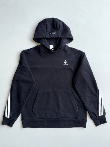 Le Coq Sportif Black Sleeve-Stripe Hoodie (S)