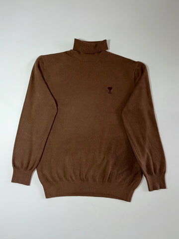 AMI Paris Alexandre Mattiussi Brown Turtleneck Sweater (L/XL)