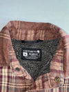 Carhartt TJ4452 Sherpa-Lined Brown Plaid Flannel Shirt Long Jacket (S)