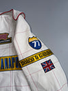 90's Dolce & Gabbana Vintage Racing Leather Jacket | “Indianapolis” Monte Carlo Patches | White Sheep Leather | Made in Italy Size (S/M)