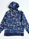 Tommy Jeans All-Over Script Print Hoodie – Navy (XL)