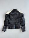 Vintage 80s Black & White Leather Café Racer Moto Jacket(Xs)