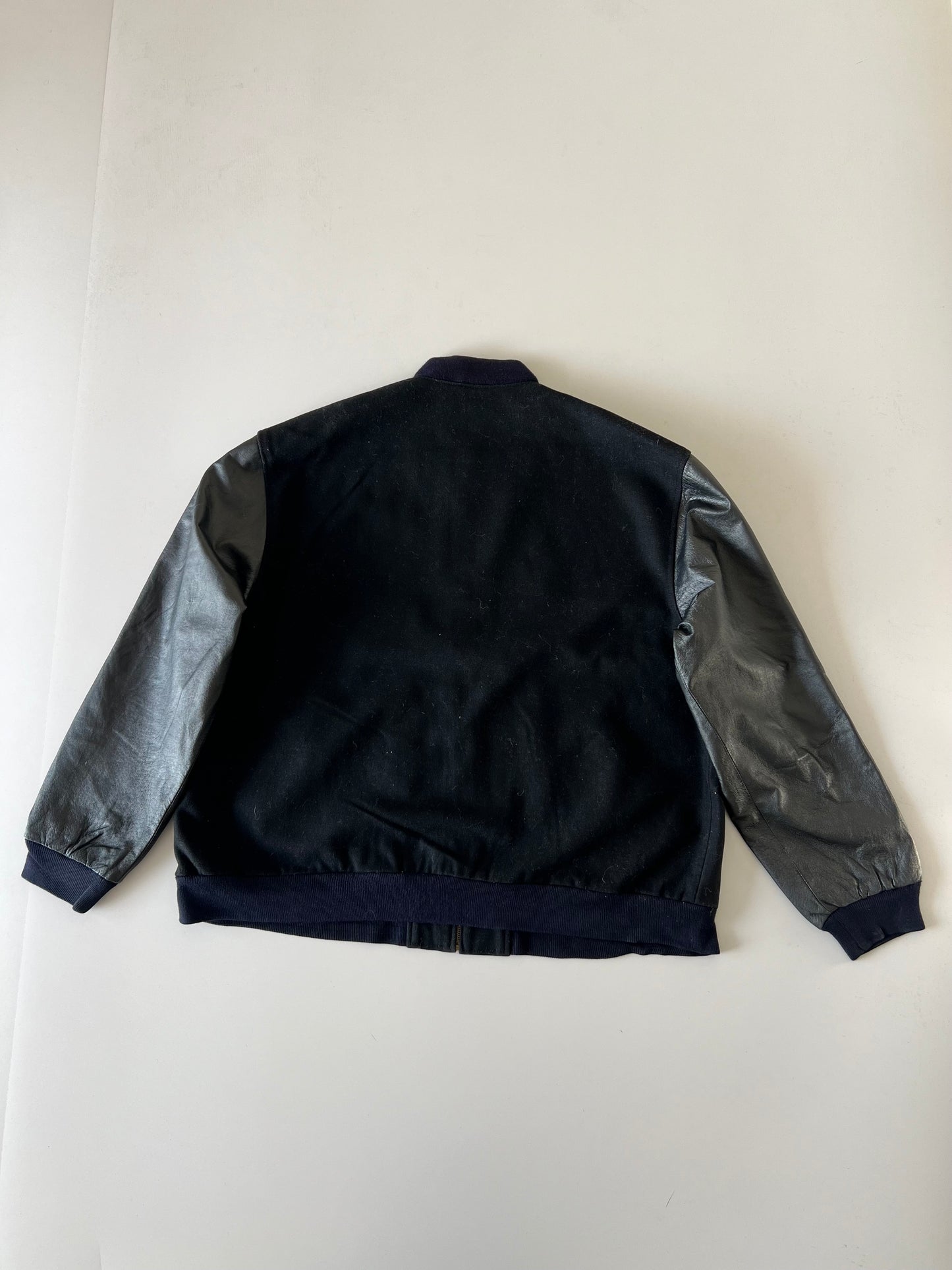 !                                         Super Premium Minimal Varsity Jacket Original Leather (2XL)
