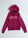 Roots Canada Magenta Full-Zip Hoodie with Felt Applique Logo – (XS)