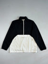 New Balance Black & White Half-Zip Pullover Windbreaker – Kangaroo Pocket (M)