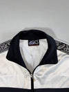 Vintage 90s Asics Activewear Line Taped Track Jacket – Black & White (L)