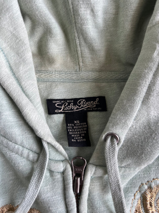 Floral Embroidered Zip Hoodie (XS/S)