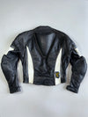 Austsales Direct Black White Leather Racing Jacket (Paded)(M)