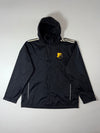 Vintage Adidas Black Hooded Football Rain Jacket (2XL/3XL)