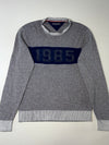 Tommy Hilfiger “1985” Navy & Grey Textured Knit Sweater (S)