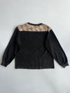 Burberry London Vintage Nova Check Collar Long Sleeve Tee (S)