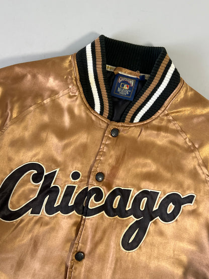 ZAuthentic Majestic 90s Vintage Chicago Embroidered Jacket (SUPER RARE) Brown (L)