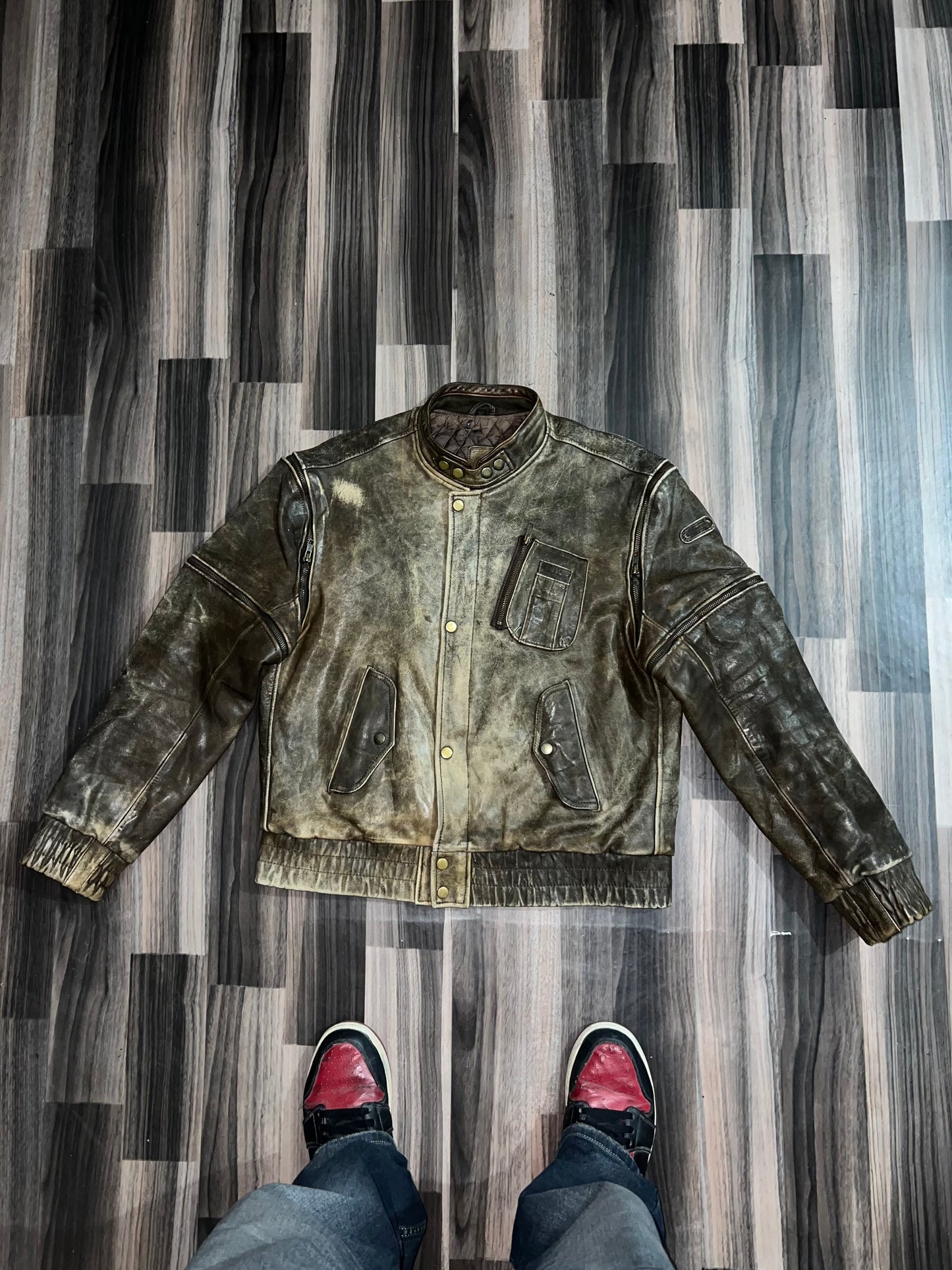 ZDetachFit OG Leather Jacket (Can turn it as a half Jacket) (L)