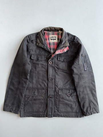 Levi’s Charcoal Grey Field Jacket with Plaid Flannel Lining(L)