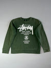 Stüssy World Tour Crewneck Sweatshirt – Forest Green (M)