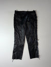 Fast Way Lace-Up Leather Biker Pants  (W:34) (L:41)
