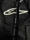 Alpinestars Black Leather Motorcycle Racing Jacket PADDED Shoulder Sliders (S)