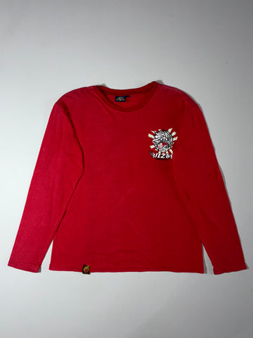 Jizo Bosatsu Japanese Graphic Long Sleeve Tee – Red (L)