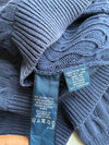 Ralph Lauren Navy Cable Knit Cardigan with Pockets (M)