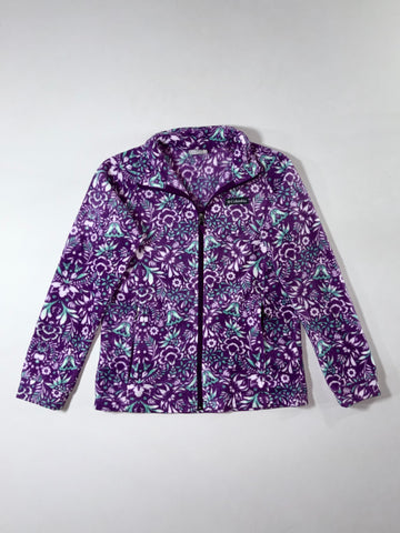 Columbia Fleece Full Zip Jacket — Purple Floral Print  Women’s  (XS)